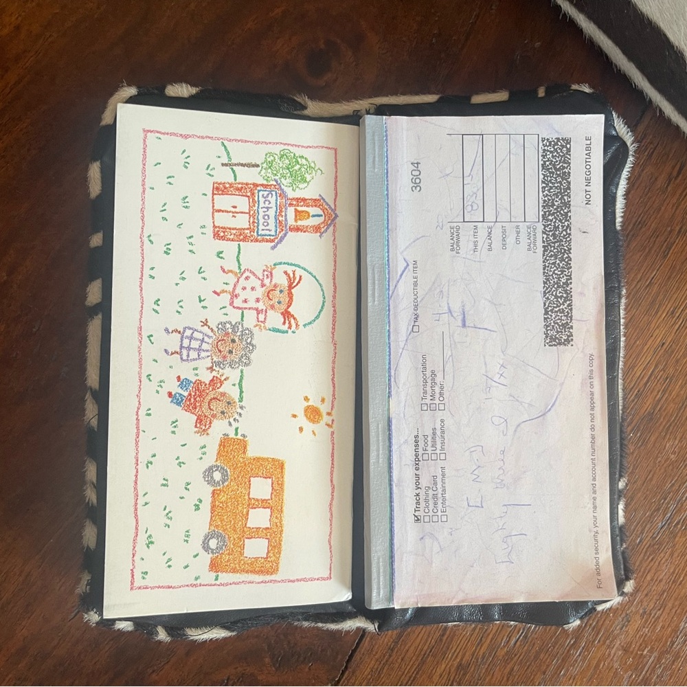 Custom made from hair on calf skin with a checkbook cover #1 spring print!🦓 - Picture 7 of 9